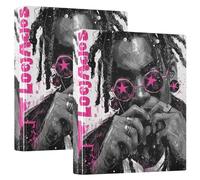3 Ringing 2PCS Notebook Binders 1 and A Half Inch Notebook Binders with Interior Pockets 1/2 Pack Binders for School Hardcover- Y2k Rapper Cool