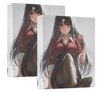 3 Ringing 2PCS Notebook Binders One and A Half Inch Notebook Binders with Pockets 1/2 Pack School Supply Hardcover- Angry Anime Sexy Feet
