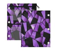 3 Ringing binder pencil pouching 2 PCS Stained Glass Lavender Black Modern