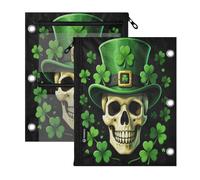 3 Ringing pencil case 2 Pack Sugar Skull St Patrick Day Lucky Shamrock