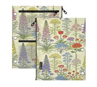 3 Ringing pencil pouching 2 PCS Cute Flowers Vintage Spring 11''x8.9''