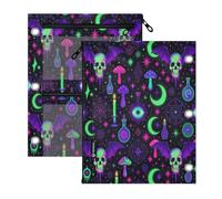3 Ringing pencil pouching 2 pcs Goth Halloween Witchy Magical 11''x8.9''