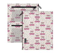 3 Ringing pencil pouching for binder 2 Pack Cherry Disco Ribbon Pink Bow