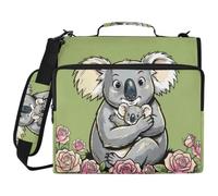 3 Ringing Sturdy Zipper Binder Cute Pretty Mama Koala Bear