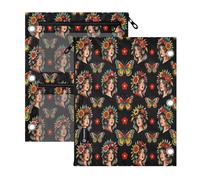 3 Ringing zipper binder 2 PCS Butterfly American Traditional Tattoo Art