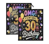 3 Ringing zipper pouching 2 Pack Omg It's My Son's 30th Birthday 11''x8.9''