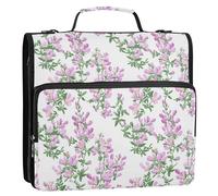 3 Rings 1.5 inch Binder Zipper with Handle and Removable Shoulder Strap Multiple Pockets Document Organizer Bag for School/Office Beauty Spring Flowers Pennsylvania Penngift Crown Vetch Penngift