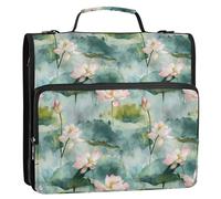 3 Rings Binder Zipper with Shoulder Strap Multiple Pockets Document Organizer Bag for Middle Student Vietnam Flower Flower Beauty Summer Flowers