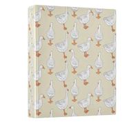 3 Rings Binders 1-1/2 Inch, Geese Light Beige Farm Animals Decorative Cute Three Ring Binder Holds 200 Sheets, D Ring Binders for School Office Supplies, 1 Pack