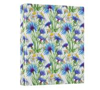 3 Rings Binders 1-1/2 Inch, White Daisies Decorative Cute Three Ring Binder Holds 200 Sheets, Notebook Binder for School Office Home, 1 Pack