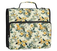 3 Rings Sturdy Zipper Binder with Strap Easy to Carry School Supplies Organizer for Office School Beauty Spring Flowers Oregon Oregon Grape