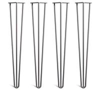 3 Rod Industrial Style Iron Welding Coffee Table Leg,4pcs Hairpin Table Legs Heavy Duty Metal Furniture Feet,Hardware for DIY Home Office Desk Dining Table Cabinet Night Stands