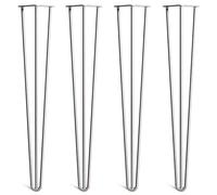 3 Rod Industrial Style Iron Welding Coffee Table Leg,4pcs Hairpin Table Legs Heavy Duty Metal Furniture Feet,Hardware for DIY Home Office Desk Dining Table Cabinet Night Stands