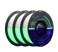 3 Roll Glow in The Dark 3D Printer Filament Bundle 3KG, Smooth 1.75mm No Bubble Material for FDM Printers(3 Glow White Green)