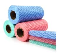 3 Roll Roll, Disposable Dish Roll, Rolls of Tearable, for Kitchen All Purpose Cleaning, Reusable Disposable Dish, for Cleaning Dishes, pots, Red/Blue/Green