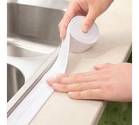 3 Roll Simple Seal Tape,PVC Waterproof Bath Sealant Strip Self Adhesive Caulk Strip for Bath,Toilet,Kitchen,Wall Corner (White, 3 Roll)