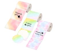 3 Roll Thermal Printer Paper for M110, M260, M221, M120, M150, M250, M220 Labels Maker 50mmx50mm Round Thermal Labels Waterproof Sticker Mini Printer Paper for DIY Barcode Logo Journal Notes Memo