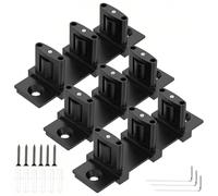 3-Roller Adjustable Sliding Closet Door Floor Guide Sliding Door Guides Floor Bottom Mount for Bypass Double Bypass Barn Doors(3Pcs Aluminium Alloy Black)