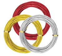 3 Rolls 10m Aluminum Craft Wire, Picture Wire, Heavy Duty Metal Hanging Wires, for Homemade Handmade Artworks, Hanging Photo Frames, Mirror, Wall Art (Yellow, Red, Silver)