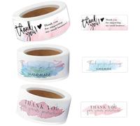3 Rolls/360PCS Thank You Stickers Adhesive Thank You for Supporting My Small Business Stickers Rectangular Thanks Labels for Gift Wrapping Small Business Retailers Sealed Packaging