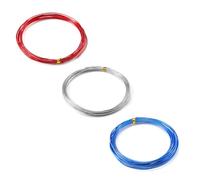 3 Rolls Aluminum Craft Wire, jewellery wire, metal wire, 9m, 2.5mm Thick and Flexible, Ideal for Sculpting, Jewelry Making, Floral Arrangements, and Wire Wrapping, (Silver, Red, and Blue)