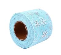3 Rolls American Mesh Rolls Christmas Ribbon Fabric Tulle Snowflake Tulle Fabric Holiday Decorative Ribbon Hair Gifts Hair Decorations Party Decor Props Wedding Dress Mesh Material