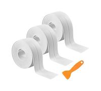 3 Rolls Bath Sealant Strip, 38mm x 3.2m White Self-Adhesive Waterproof Tape with Sealing Tool for Sealing Edges, Showers, Bathtubs and Bathroom Floors