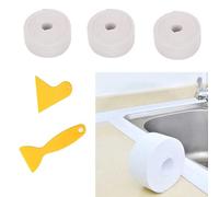 3 Rolls Bath Sealant Strip, Sealant Tape Waterproof, Self Adhesive Caulk Strip with 2 Sealing Tool for Kitchen, Bathtub, Sink, Wall Corner(White)