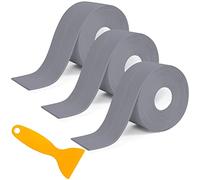 3 Rolls Bath Sealant Tape Self Adhesive Sealing Tape Anti Mould and Waterproof for Bathroom Kitchen Worktop Caulk Strip (378inches x 1.5inches) (Gray)