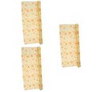 3 Rolls Beewax Food Wraps Roll, Organic Cotton Beeswax Cover | Washable Moldable Seal, Yellow Finish, for Produce and Sandwiches at Cafe or Market Shopping