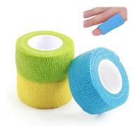 3 Rolls Cohesive Finger Tape Self Adherent Cohesive Bandages Pet Vet Wrap Multifunctional Breathable Elastic Athletic Tape for Protect Finger Wrist Protective Furniture 2.5cm x 4.5m (3 Color)