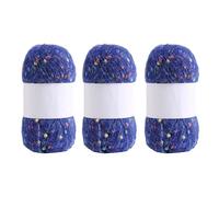 3 Rolls Comfortable Crochet Thread Rainbow Color Dots Mohair Yarn Hand Knitting Yarn Soft for Hat Blankets Scarves