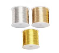 3 Rolls Copper Jewellery Wire, 100 m 0.3mm Spool Craft Wire, Jewelry Beading Thread, Silver Gold Copper Metal Wires for Bracelet Necklaces Jewelry Making & DIY Crafts