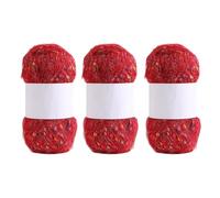 3 Rolls Crochet Yarn Knitting Crochet Thread Soft Rainbow Color Dots Mohair Knitting Accessories for Home
