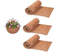 3 Rolls Hanging Basket Liner 100x30cm Coconut Planter Liners Coconut Coir Growing Mat for Hanging Baskets Window Box Coconut Planter Liners Coconut Matting for Planters Coconut Coir Liner Sheets Cocon