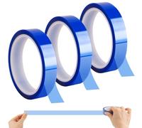 3 Rolls Heat Resistant Tape, Sublimation Tape, Heat Tape Sublimation Resin Tape Blue High Temperature Tape Heat Transfer Tape For Dispenser Soldering And Masking(20mm×100m)