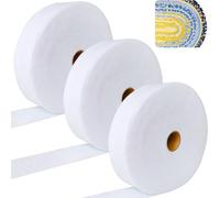 3 Rolls Jelly Roll Batting Strips 2 1/4 Inch Cotton Blend Fleece Batting On A Roll Total 150 Yards for Jelly Roll Rugs,Throw Rugs,Braided Rug