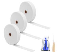 3 Rolls Jelly Roll Batting Strips,Polyester Quilting Jelly Roll Fabric with Fabric Tube Maker and Awl Versatile Sewing Accessories for Clothing Seat Cushions Home Furnishings