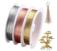 3 Rolls Jewellery Wire, 0.3 Mm Thin Copper Wire, for Jewellery Making, Craft Wire Tarnish Resistant Bare Copper Wire Roll,Thin Jewellry Wire for Making Wreaths(Silver, Gold, Rose Gold)