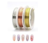 3 Rolls Jewelry Beading Wire,JewelleryWire Tarnish Resistant Beading Wire,DIY Craft Wire,0.3 mm Copper Wire for DIY Jewelry Beading and Craft Making(Silver/Gold/Rose Gold,15 m/Roll)