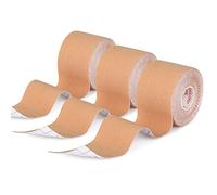 3 Rolls Kinesiology Tape, 5m x 5cm Physio Tape, Kinetic Elastic Water Resistant Muscle Tape Strapping for Support Adhesive Uncut Sports Breathable and Soft Muscle for Shoulder Knee Ankle (Beige)
