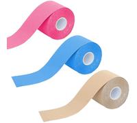 3 Rolls Kinesiology Tape for Athletes Muscle Knee Support Tapes Breathable Sports Tape Strapping Kinesthetic Tape 3-Color Pack 5cm x 5m/1.97inx 16.4ft