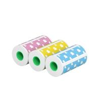 3 Rolls Label Paper Sticker Self-Adhesive Waterproof Oil-Proof Paper for Learning, Note, Journal, DlY,Work for Pocket Printer(3Rolls 15mm Bear Label)