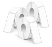 3 Rolls Label Tape for Phomemo D30, L11 and L13, 12 x 40 mm, 480 Labels | White self-adhesive thermal paper labels come as 3 rolls of 160 pieces for organising containers, files and storage.