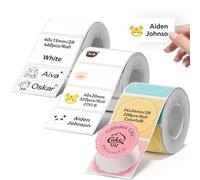 3 Rolls Name Labels for NIIMBOT B1 B21 B31 B21 Pro Label Maker, (34x34mm),(40x20mm),(40x15mm) Thermal Stickers, Personalized Editable Thermal Label for Home/School/Office