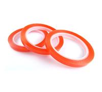 3 Rolls of Clear Sticky Double Sided Tape - Red Backing - 9mm x 10 Metre