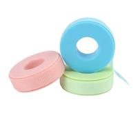 3 Rolls of Eyelash Extension Tape, Micropore Silicone Gel Tape for Lash Extensions, Waterproof, Comfortable, Hypoallergenic for Makeup, Sensitive Skin, and Wound Care (Green, Blue, Pink)