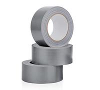 3 Rolls of Silver Duct Tape Waterproof 48mm x 45m Gaffer Tape Heavy Duty Extra Strong Adhesive Tape for Sealing, Leak Repair, Packing, Book Binding, Indoor/Outdoor