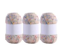 3 Rolls Rainbow Color Mohair Yarn Hand Knitting Soft Comfortable Crochet Thread for Scarves Blanket Shawls