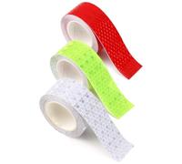 3 Rolls Reflective Tape, 2.5cm x 3m Waterproof Reflective Tape Adhesive Warning Night Reflector Strips High Visibility Stickers High Intensity for Outdoor Vehicles Safety Reminder Yellow White Red